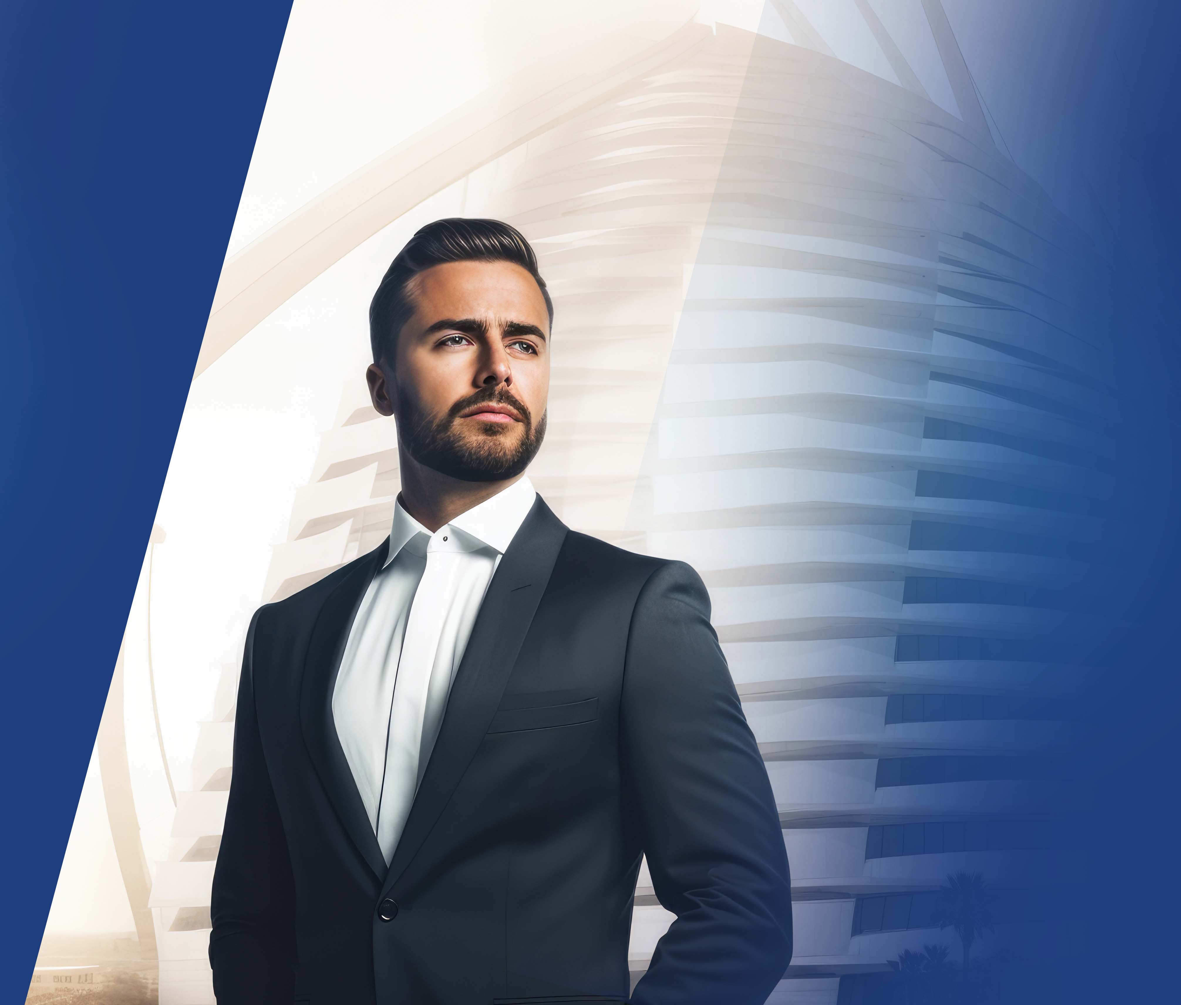 Consulting professional seated for a business discussion